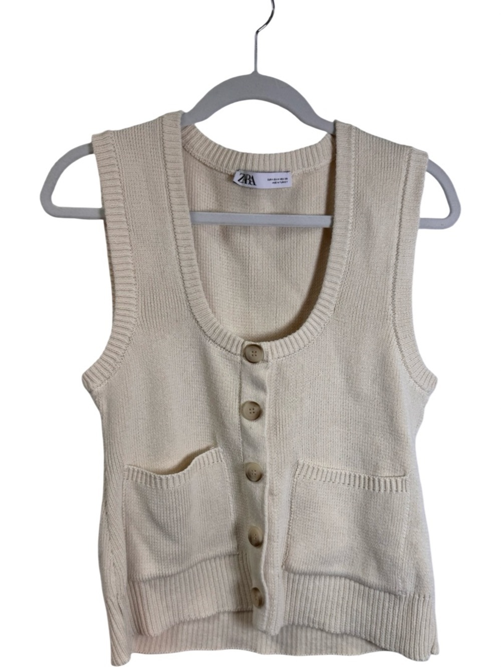 Zara Soft Knit Sleeveless Cardigan Tank M